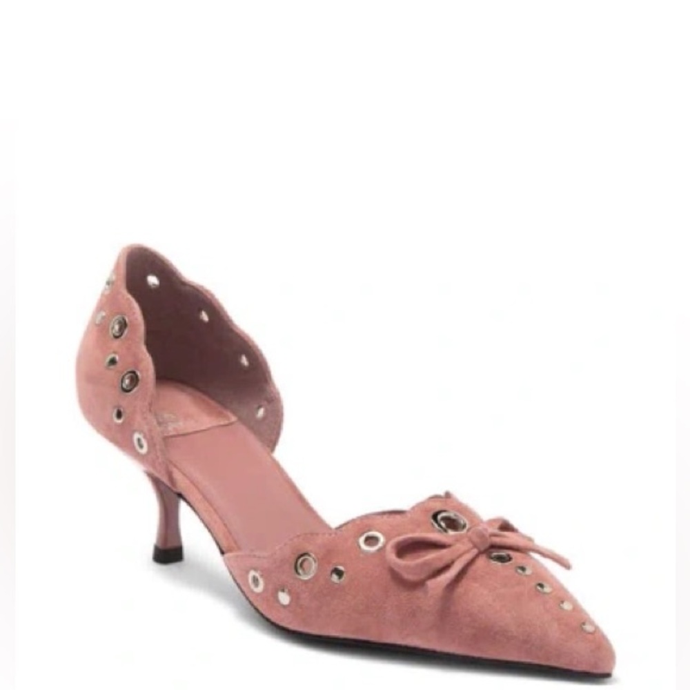 Jeffrey Campbell Pink Suede kitten heel pumps